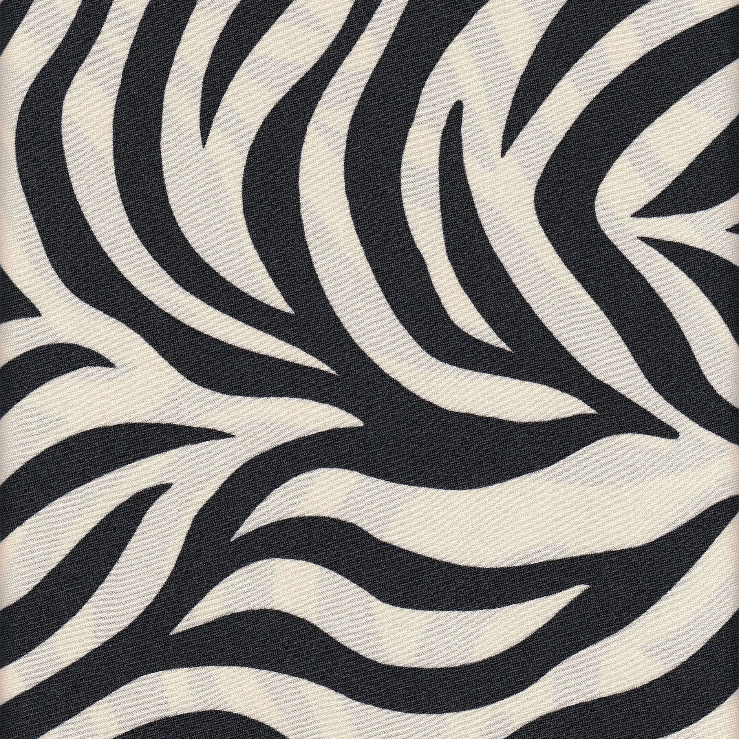 DTY Knit Fabric Non-Brushed Zebra Print, 96% Polyester 4% Spandex, 4-Way Stretch
