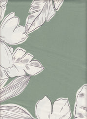 DTY Non-Brushed Big Flower & Big Leaf Fabric - 96% Polyester, 4% Spandex - Smooth Stretch Knit Flora 
