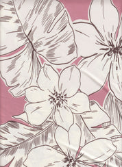 DTY Non-Brushed Big Flower & Big Leaf Fabric - 96% Polyester, 4% Spandex - Smooth Stretch Knit Flora 