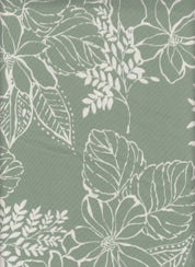 DTY Non-Brushed Big Flower & Big Leaf Fabric - 96% Polyester, 4% Spandex - Smooth Stretch Knit Flora 