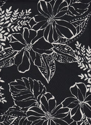 DTY Non-Brushed Big Flower & Big Leaf Fabric - 96% Polyester, 4% Spandex - Smooth Stretch Knit Flora 
