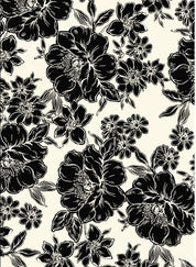 DTY Non-Brushed Floral Fabric - 96% Polyester, 4% Spandex - Smooth Stretch Knit With Big & Small Flo 