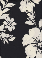 DTY Non Brushed Knit Fabric - 96% Polyester 4% Spandex - Big Flower Print Stretch Knit 