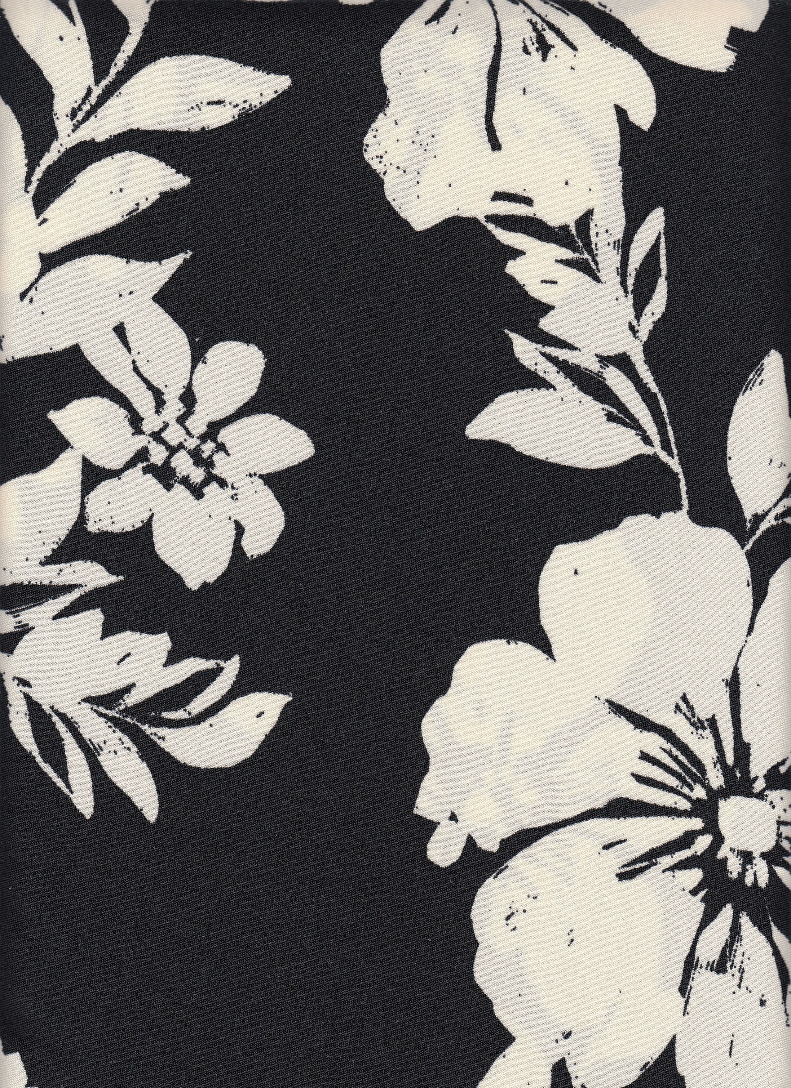 DTY Non Brushed Knit Fabric - 96% Polyester 4% Spandex - Big Flower Print Stretch Knit 