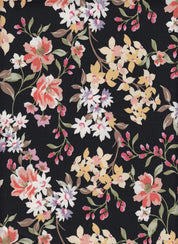 DTY Non Brushed Knit Fabric - 96% Polyester 4% Spandex - Small Flower Print Stretch Knit 