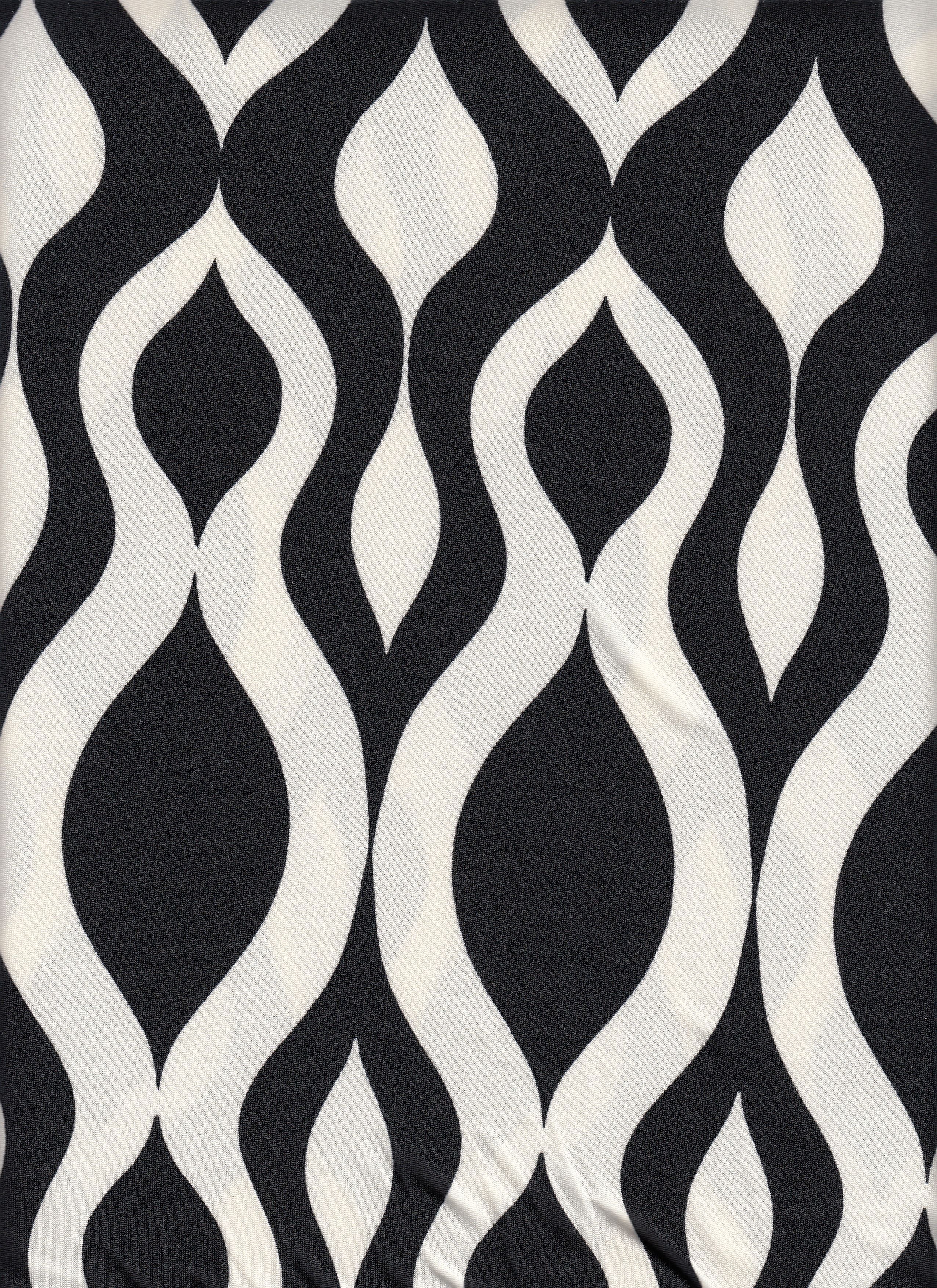 DTY Non Brushed Knit Geometric Printed Fabric - 96% Polyester 4% Spandex - Smooth Stretch Knit 