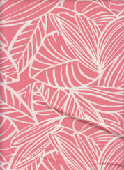 DTY Non-Brushed Tropical Big Leaf Fabric - 96% Polyester, 4% Spandex - Smooth Stretch Knit Leaf Prin 