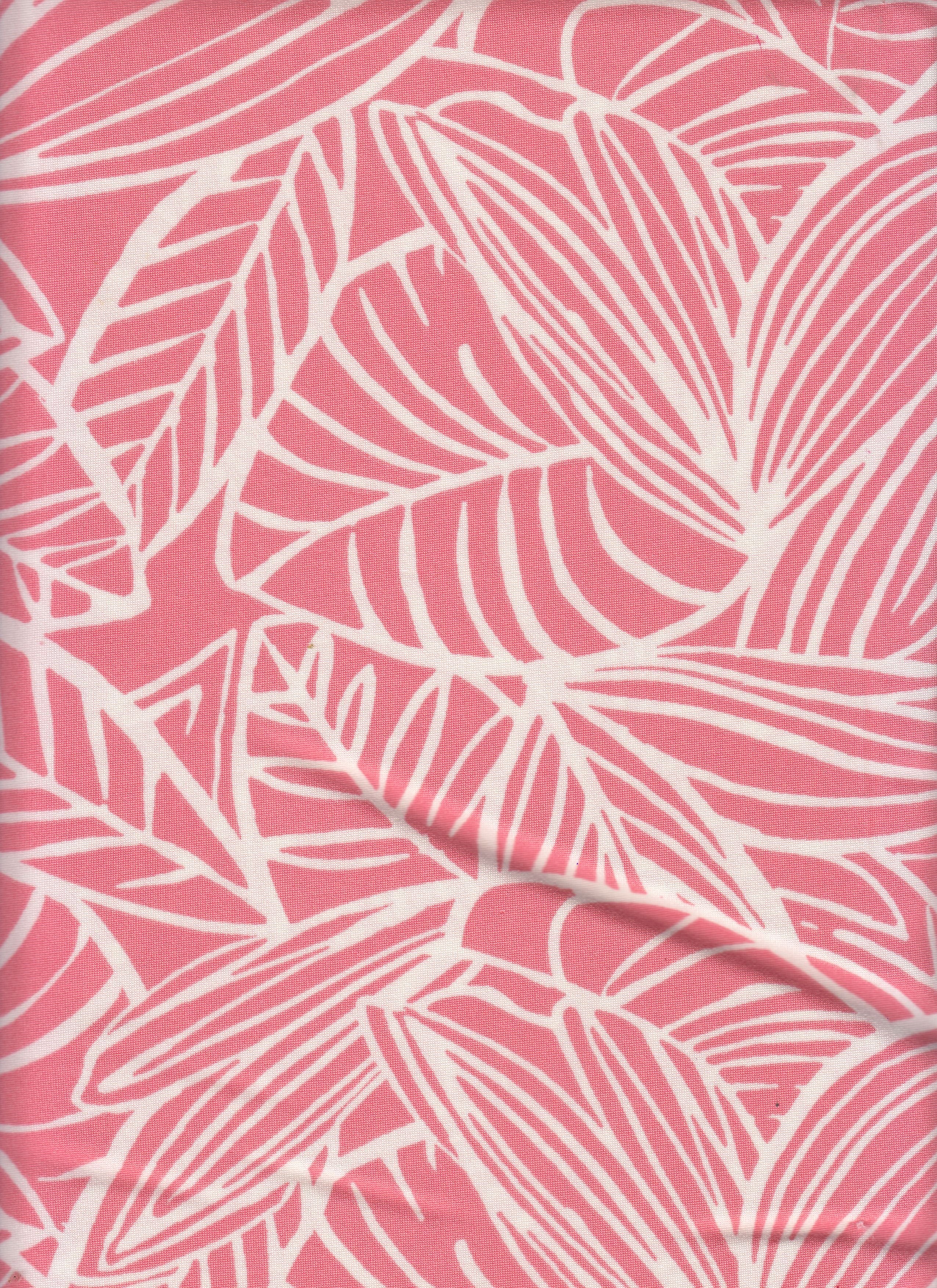 DTY Non-Brushed Tropical Big Leaf Fabric - 96% Polyester, 4% Spandex - Smooth Stretch Knit Leaf Prin 