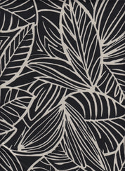 DTY Non-Brushed Tropical Big Leaf Fabric - 96% Polyester, 4% Spandex - Smooth Stretch Knit Leaf Prin 