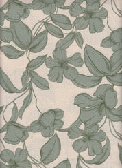 Eline Lino Big Flower Printed Fabric - 100% Polyester - Linen Look Lightweight Woven for Dresses 
