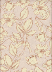 Eline Lino Big Flower Printed Fabric - 100% Polyester - Linen Look Lightweight Woven for Dresses 