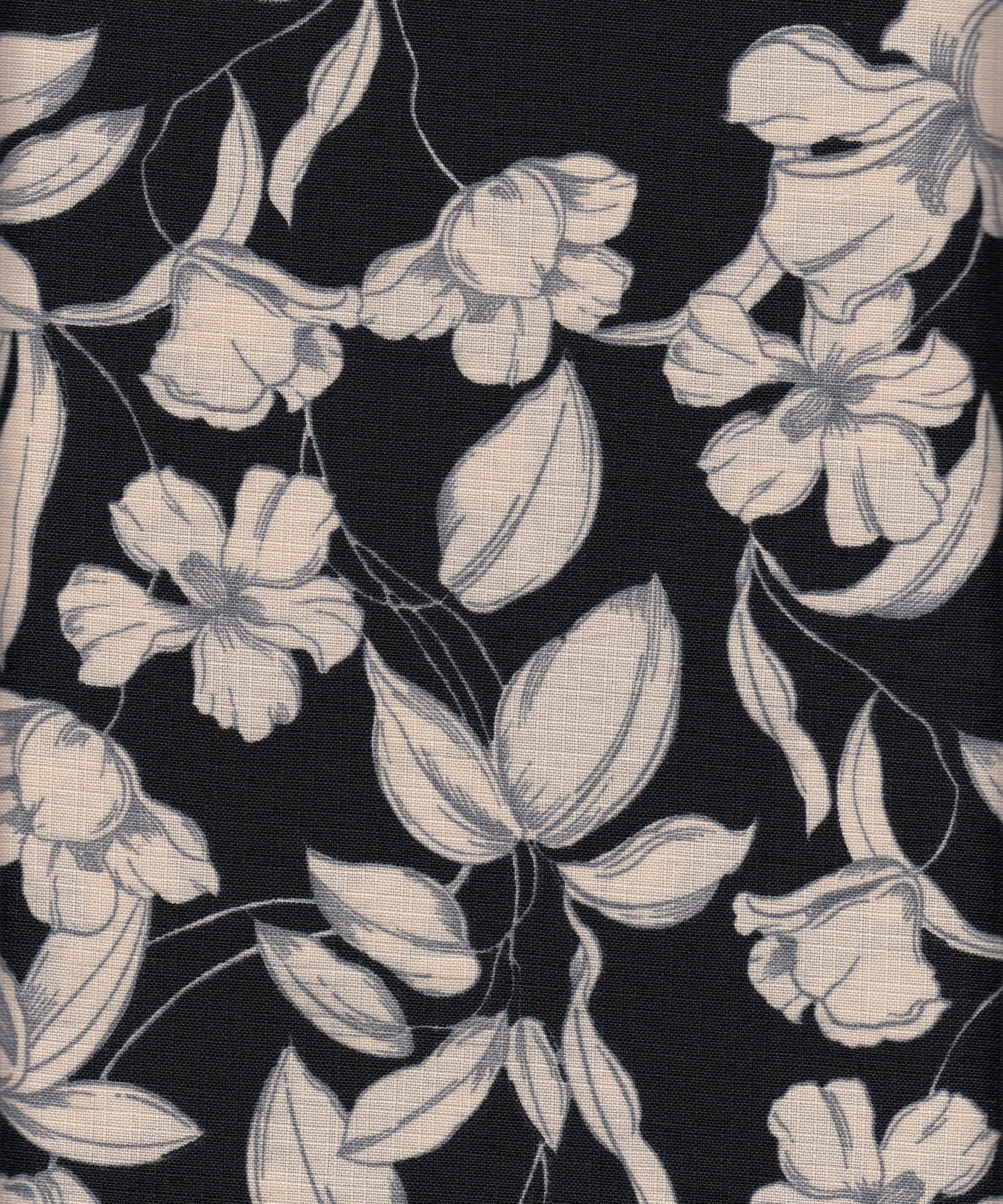 Eline Lino Big Flower Printed Fabric - 100% Polyester - Linen Look Lightweight Woven for Dresses 