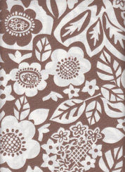 Eline Lino Printed Fabric - 100% Polyester - Big Flower Linen Look Lightweight Woven Fabric 