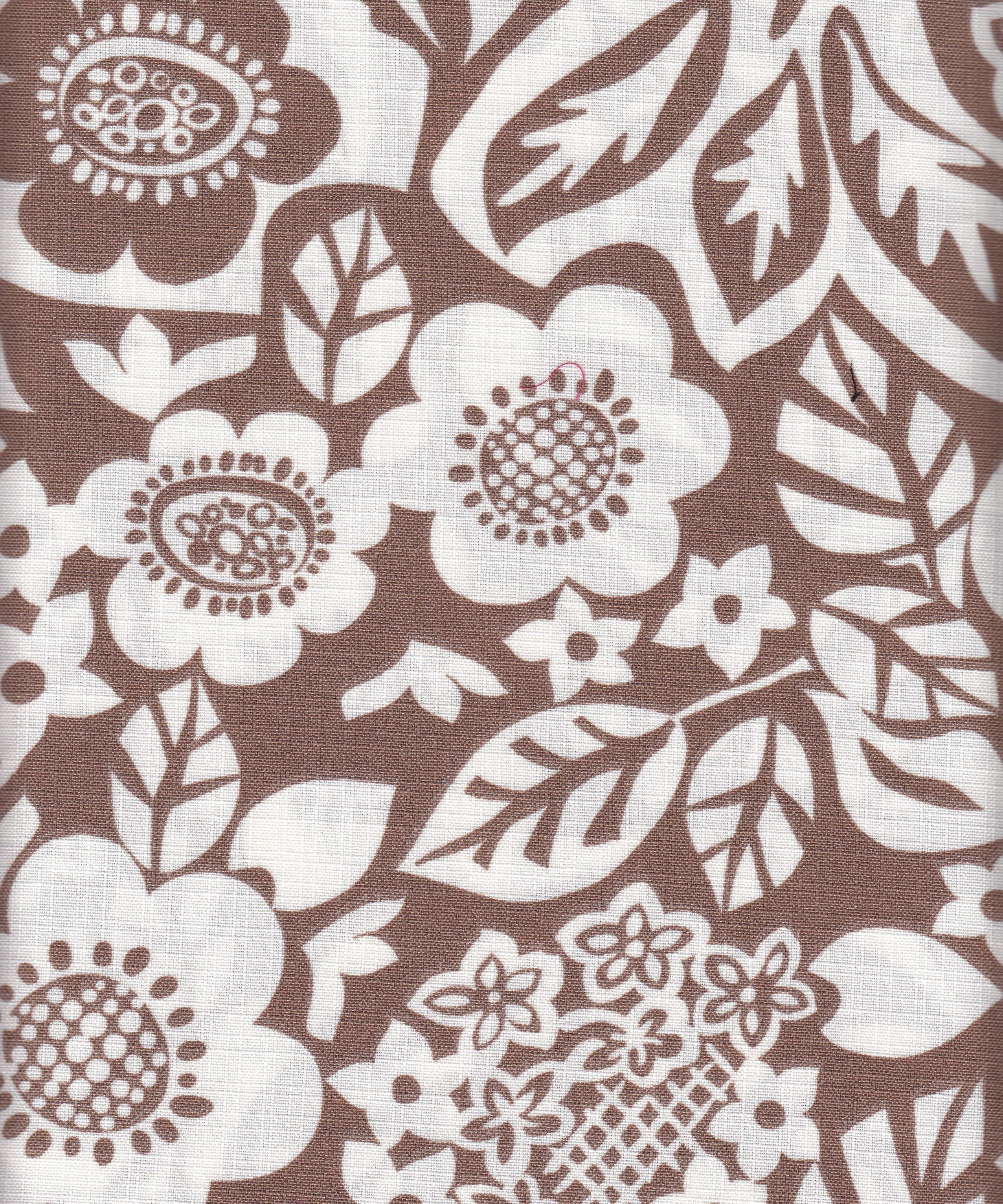 Eline Lino Printed Fabric - 100% Polyester - Big Flower Linen Look Lightweight Woven Fabric 