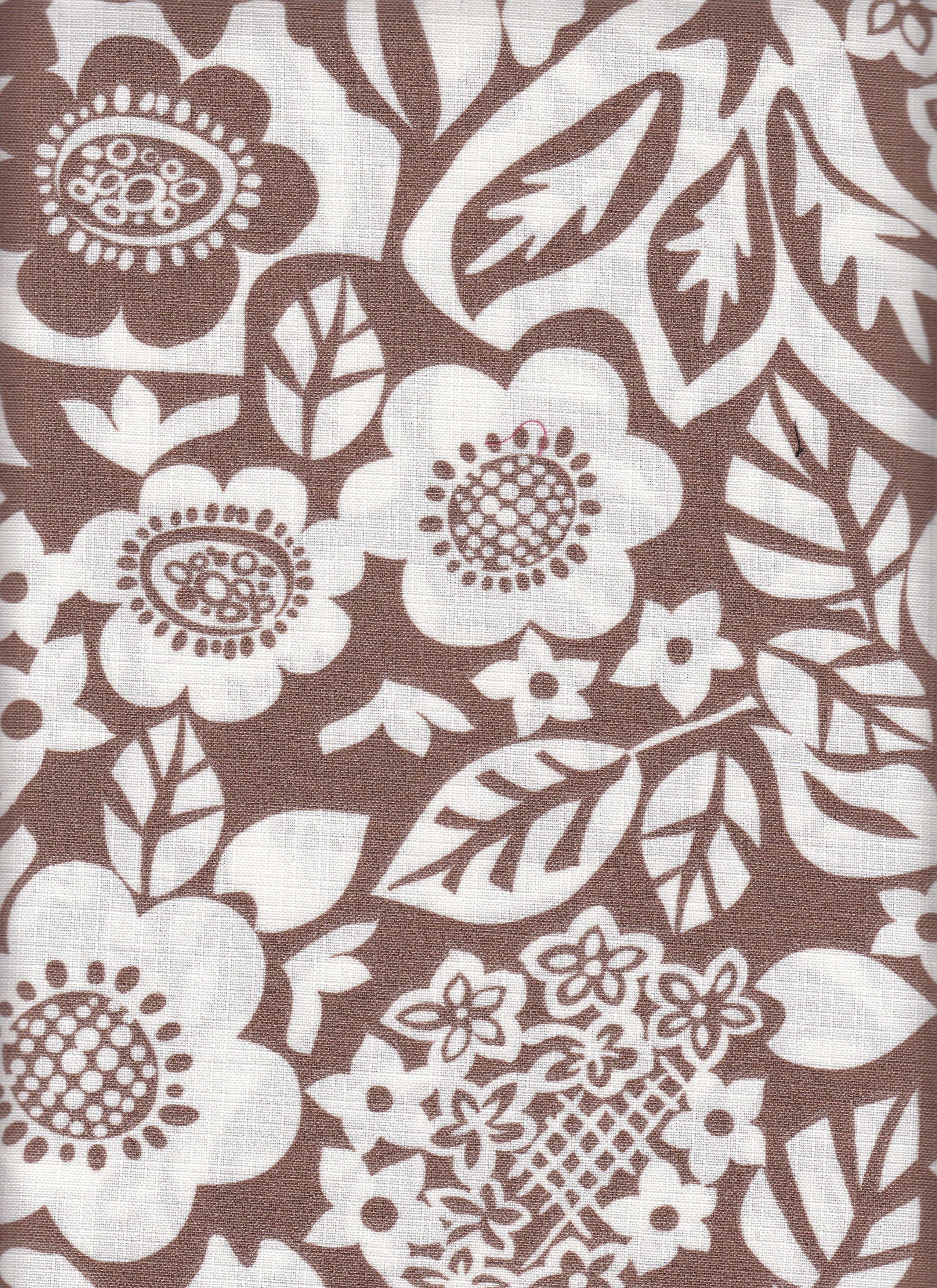 Eline Lino Printed Fabric - 100% Polyester - Big Flower Linen Look Lightweight Woven Fabric 