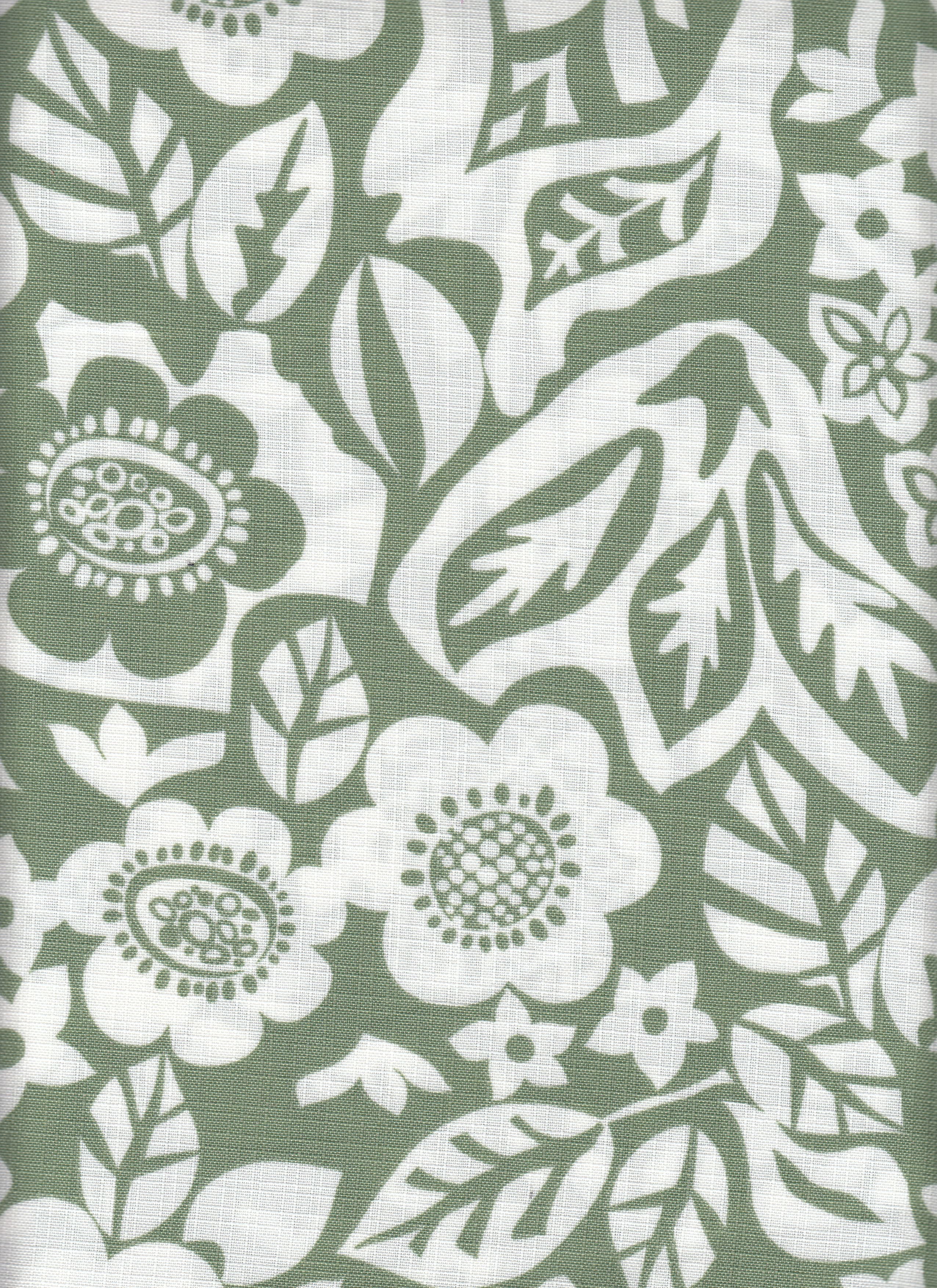 Eline Lino Printed Fabric - 100% Polyester - Big Flower Linen Look Lightweight Woven Fabric 