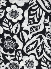 Eline Lino Printed Fabric - 100% Polyester - Big Flower Linen Look Lightweight Woven Fabric 