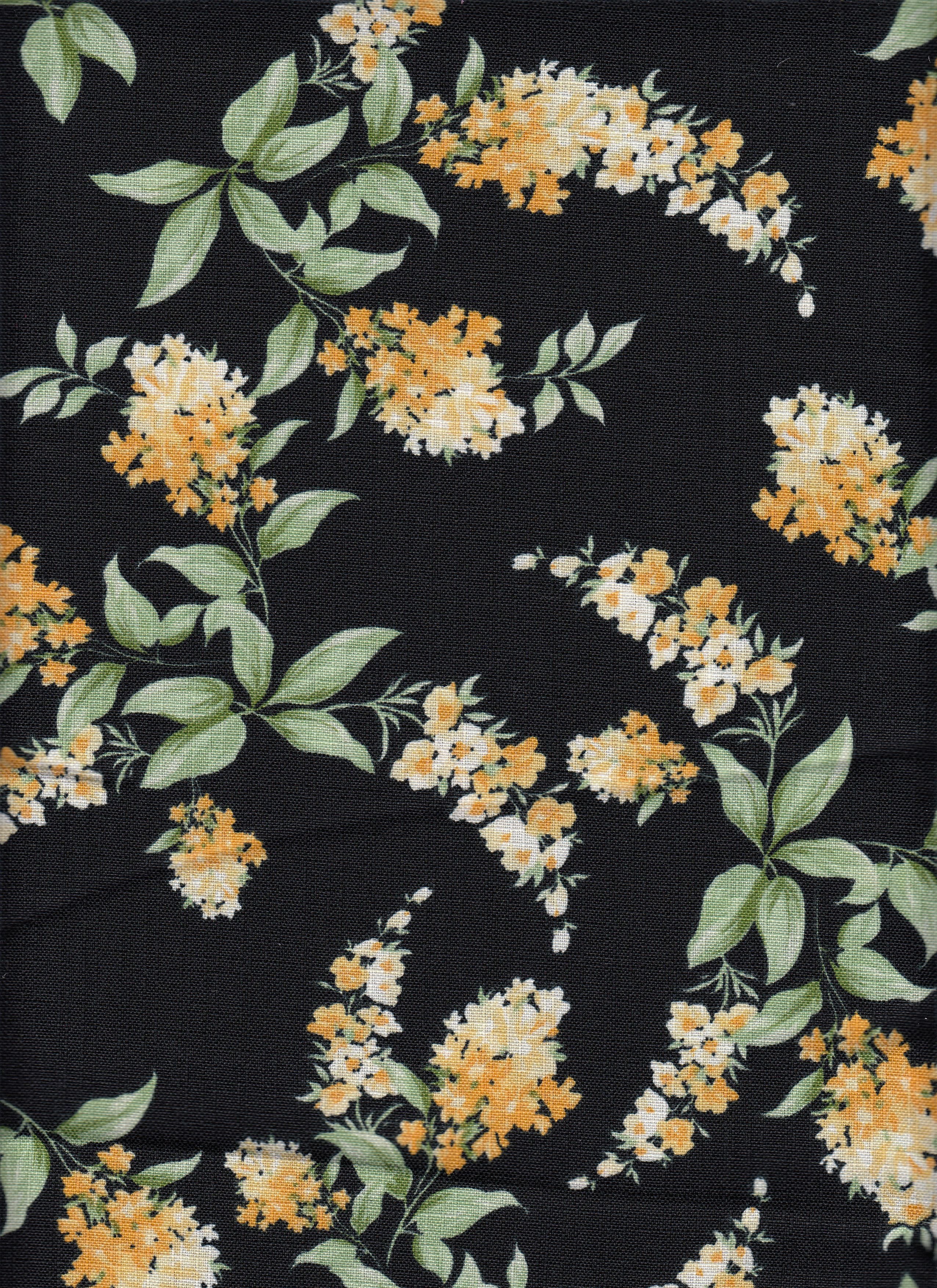Eline Lino Small Flower Printed Fabric - 100% Polyester - Linen Look Lightweight Woven for Dresses 