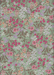 Eline Lino Small Flower Printed Fabric - 100% Polyester - Linen Look Lightweight Woven for Dresses 