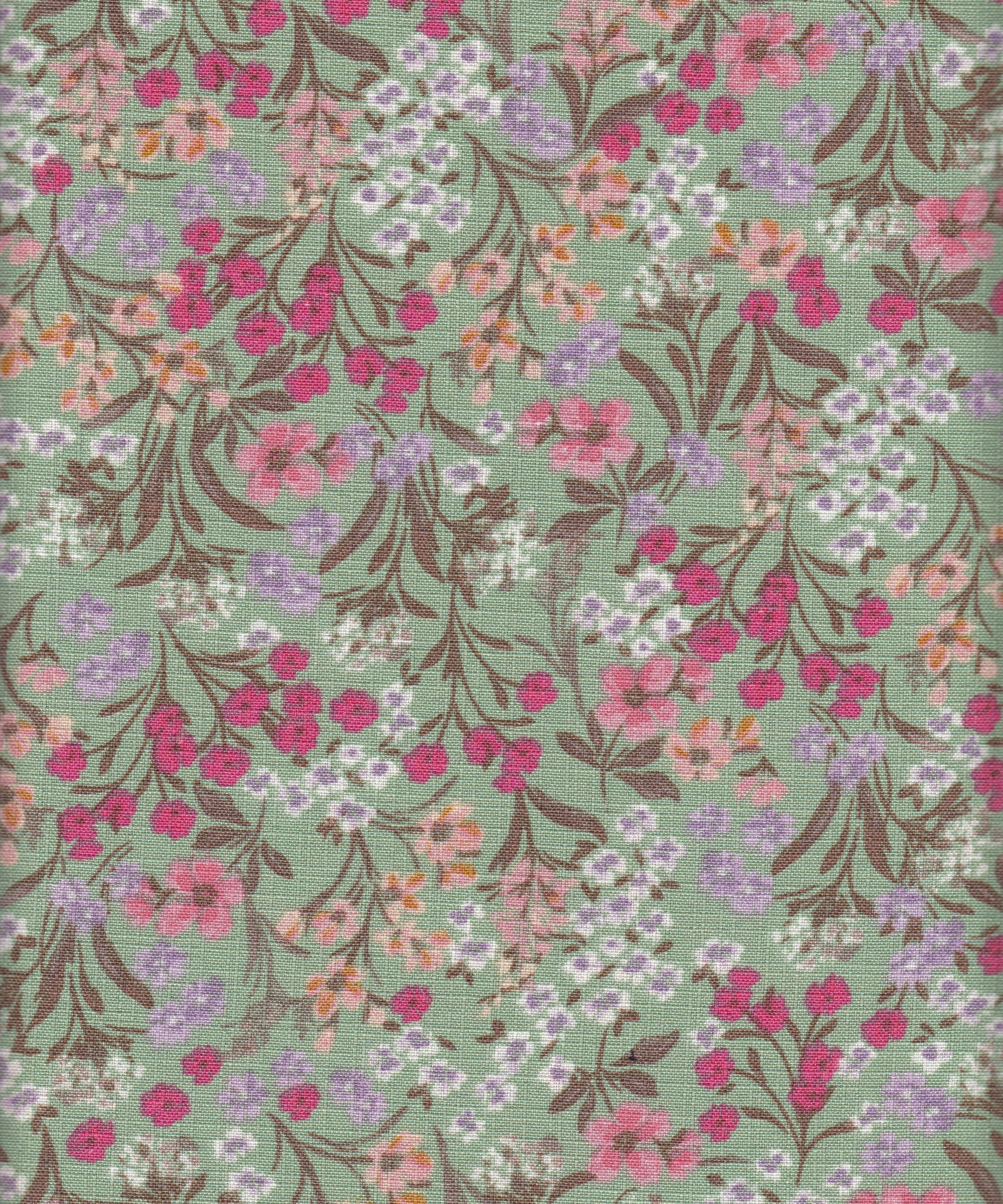 Eline Lino Small Flower Printed Fabric - 100% Polyester - Linen Look Lightweight Woven for Dresses 