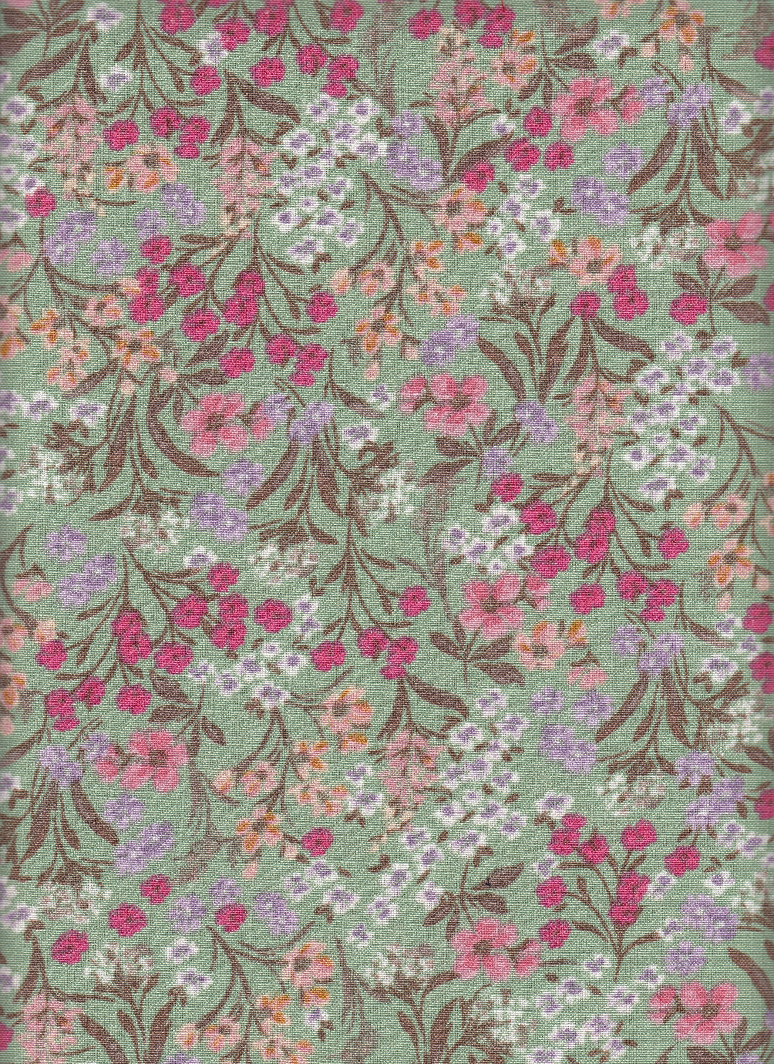 Eline Lino Small Flower Printed Fabric - 100% Polyester - Linen Look Lightweight Woven for Dresses 