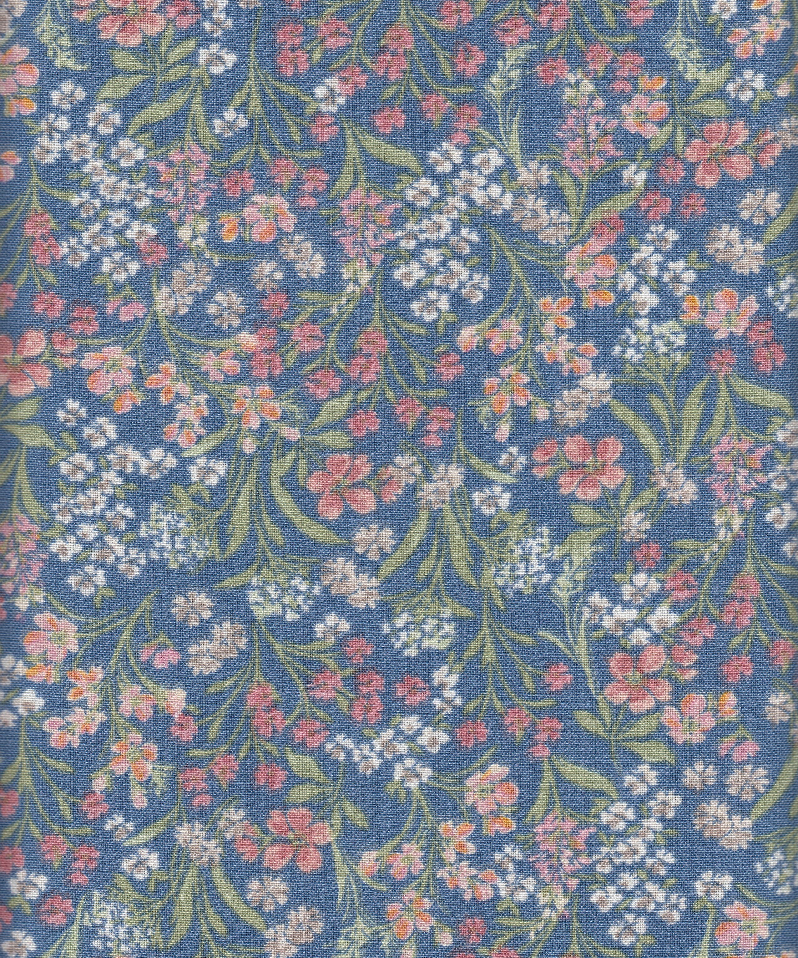 Eline Lino Small Flower Printed Fabric - 100% Polyester - Linen Look Lightweight Woven for Dresses 