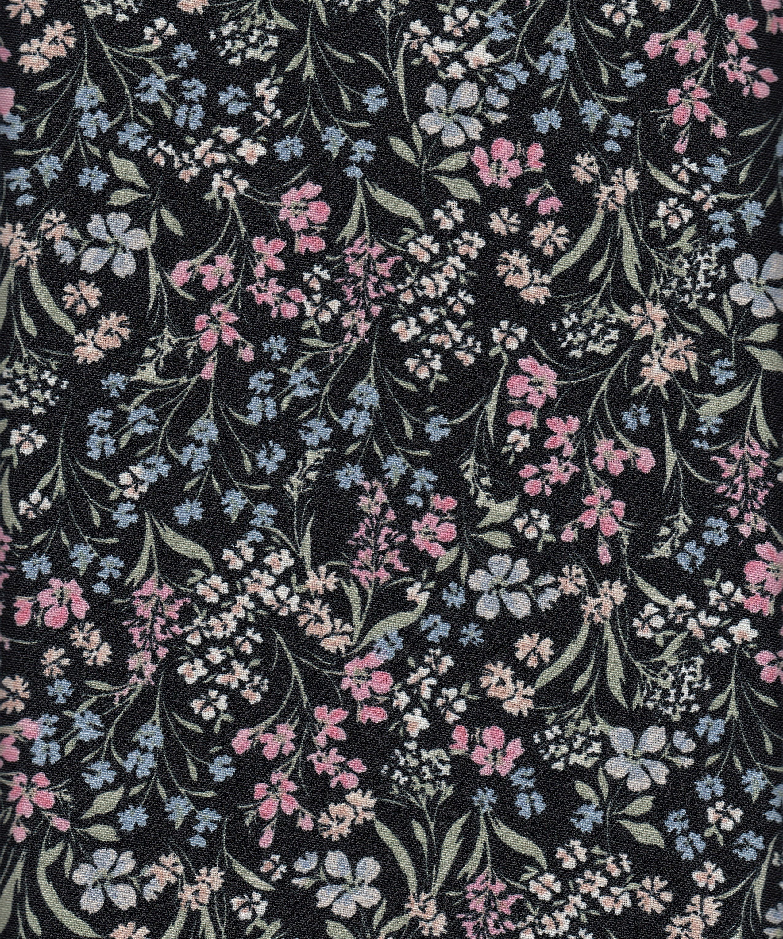 Eline Lino Small Flower Printed Fabric - 100% Polyester - Linen Look Lightweight Woven for Dresses 