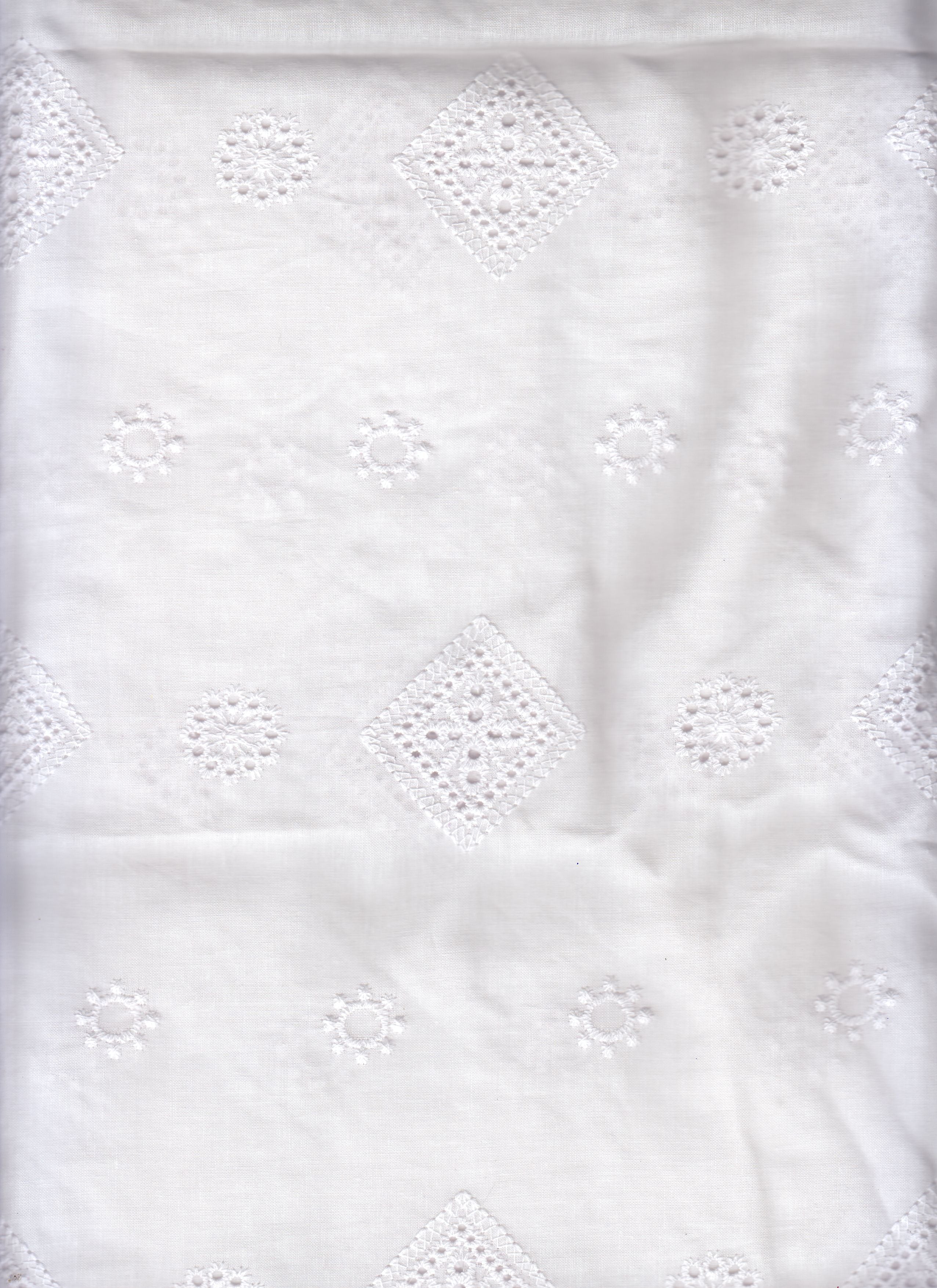 Embroidered Lawn Fabric - 100% Cotton - Lightweight Breathable Embroidered Woven for Dresses, Blouse