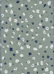 IW79015-14570 SAGE/OFFWHITE#4D BOTTOM CEY LINEN DRESS FLOWER GREEN LEAF LOOK PRINT OFF WHITE PANTS POLYESTER SAGE SHIRT SKIRT SMALL TOP WOVEN