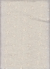 Linen Embroidery Woven Fabric - Natural Texture, Artistic Embroidered Detail 