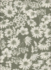 Marble Printed Daisy & Small Flower Fabric - 80% Rayon, 20% Nylon - Lightweight Woven With Floral D 
