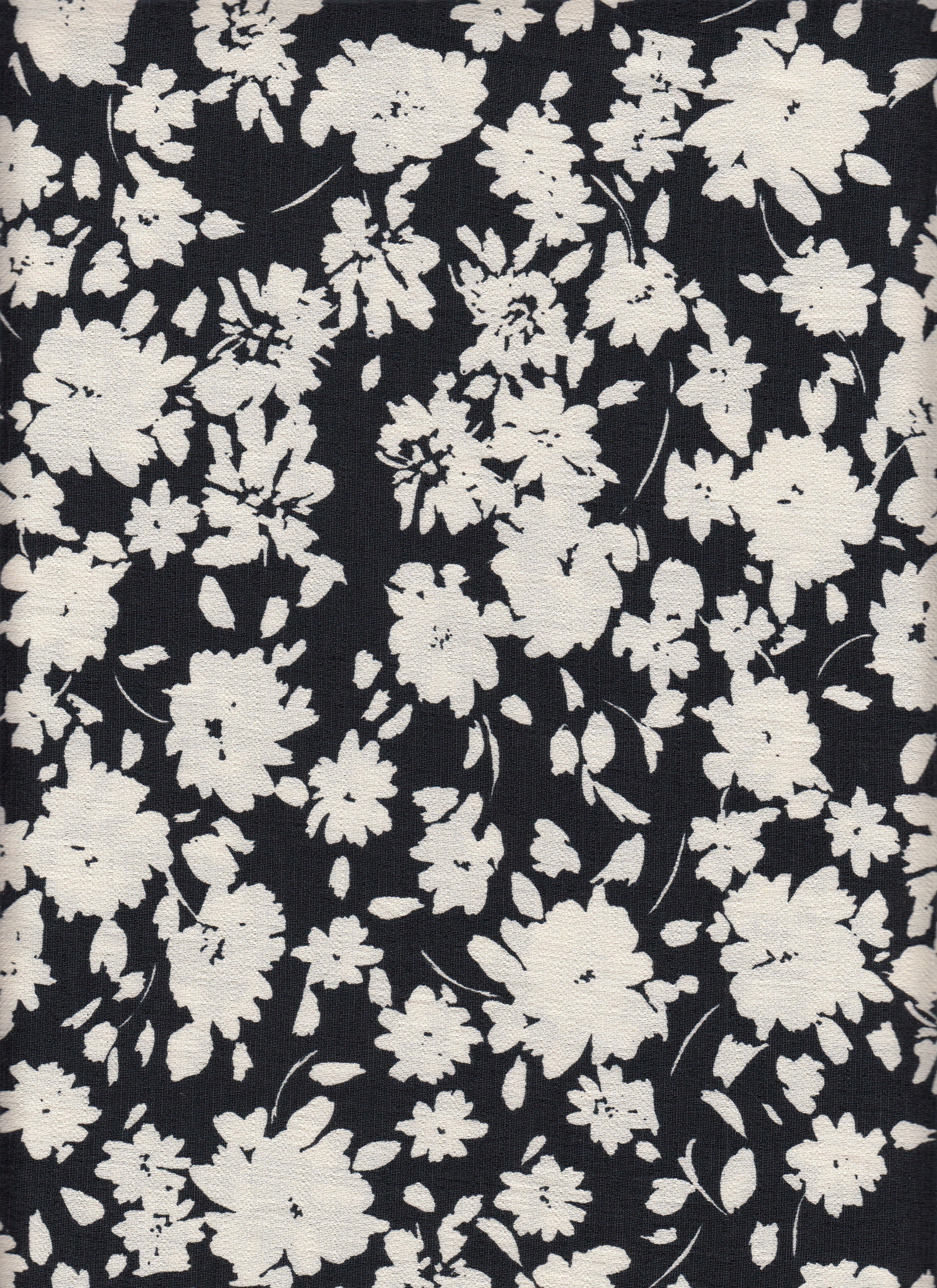 Marble Printed Floral Fabric - 80% Rayon 20% Nylon - Flower, Small Flower & Leaf Lightweight Woven F 