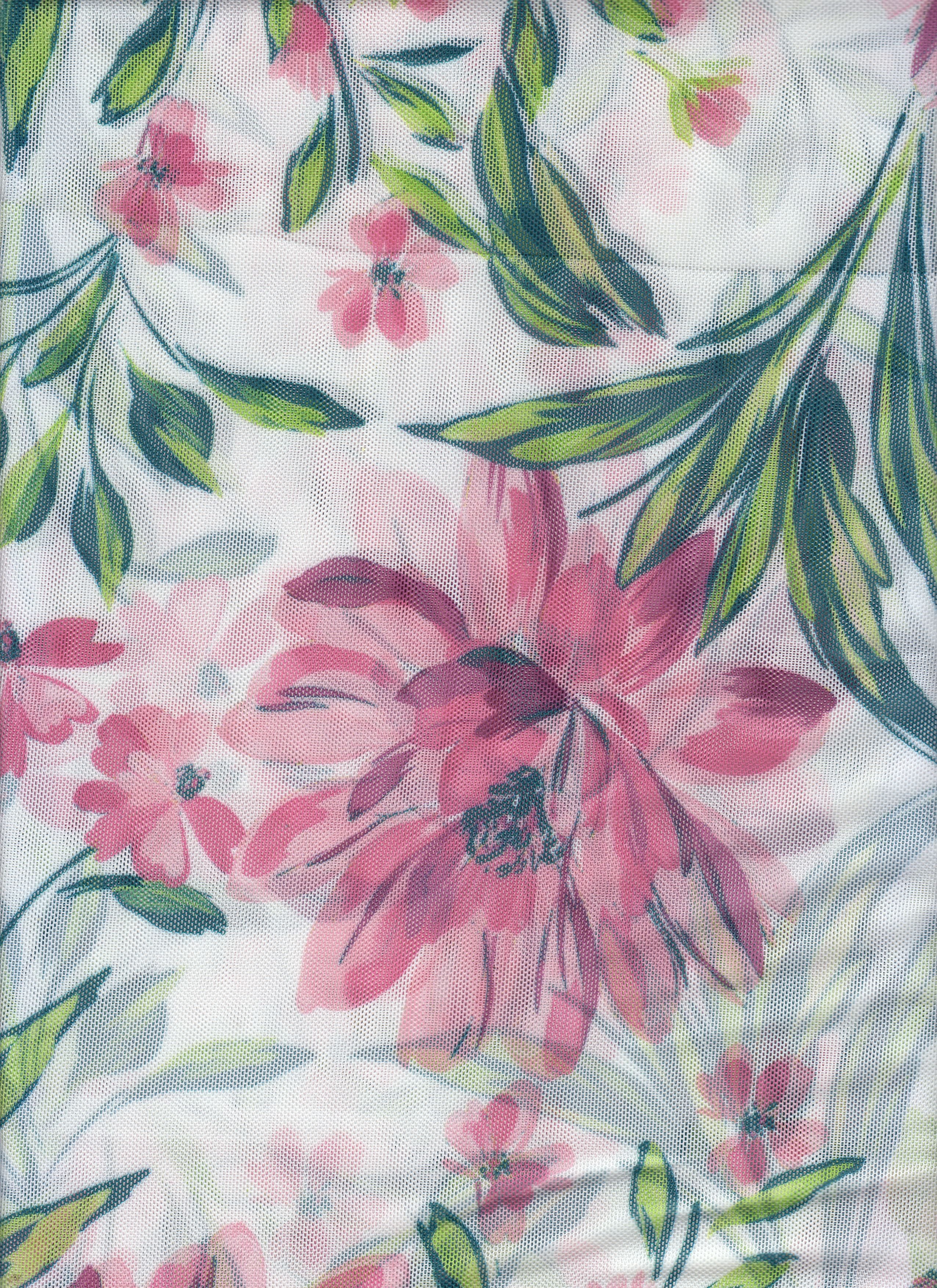 Power Mesh Printed Fabric - Lightweight Support With Breathable Stretch 