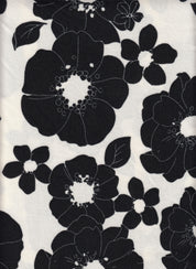Techno Crepe Big Flower Printed Fabric - 97% Polyester 3% Spandex - Soft Stretch Woven for Dresses