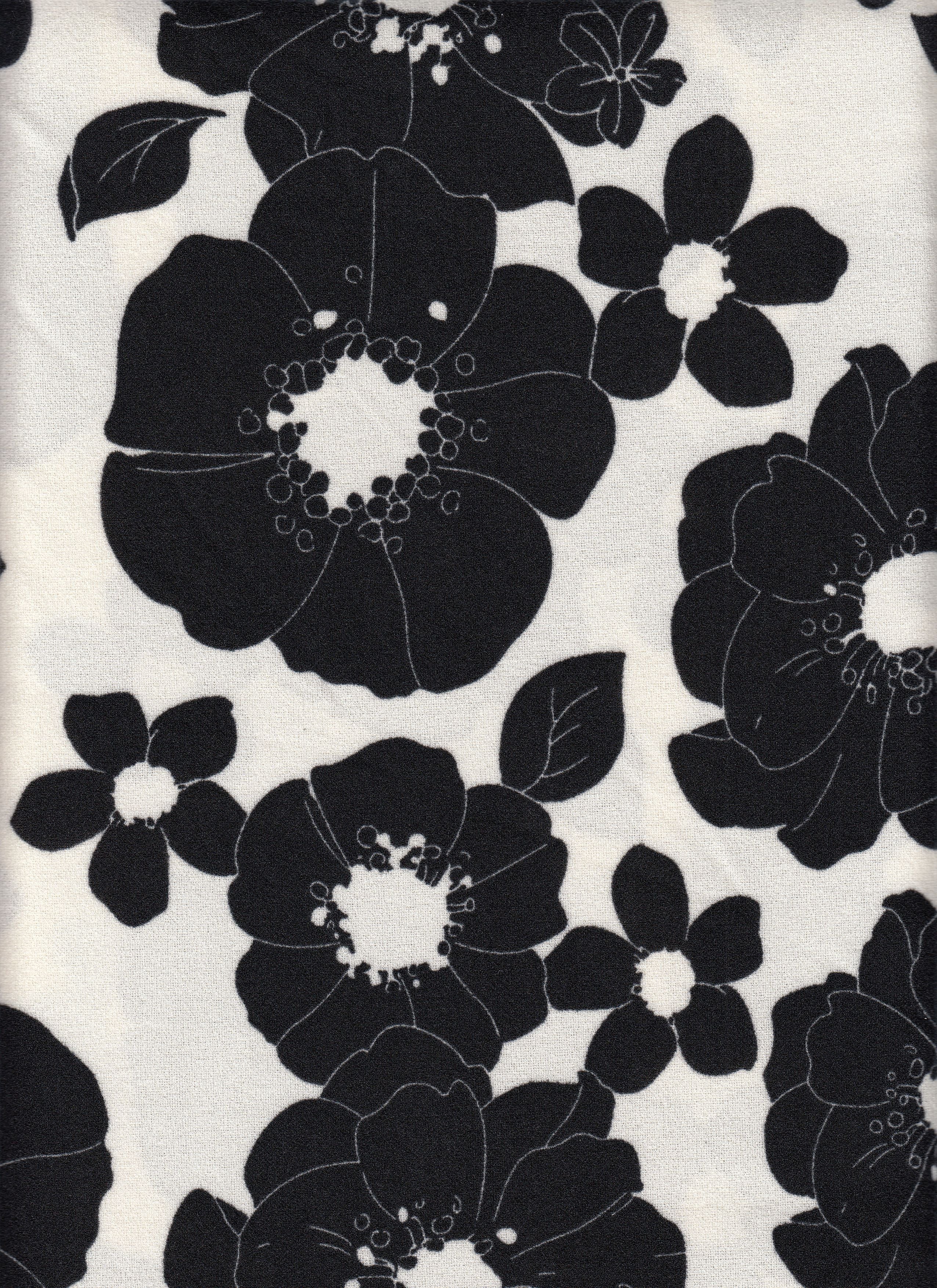 Techno Crepe Big Flower Printed Fabric - 97% Polyester 3% Spandex - Soft Stretch Woven for Dresses